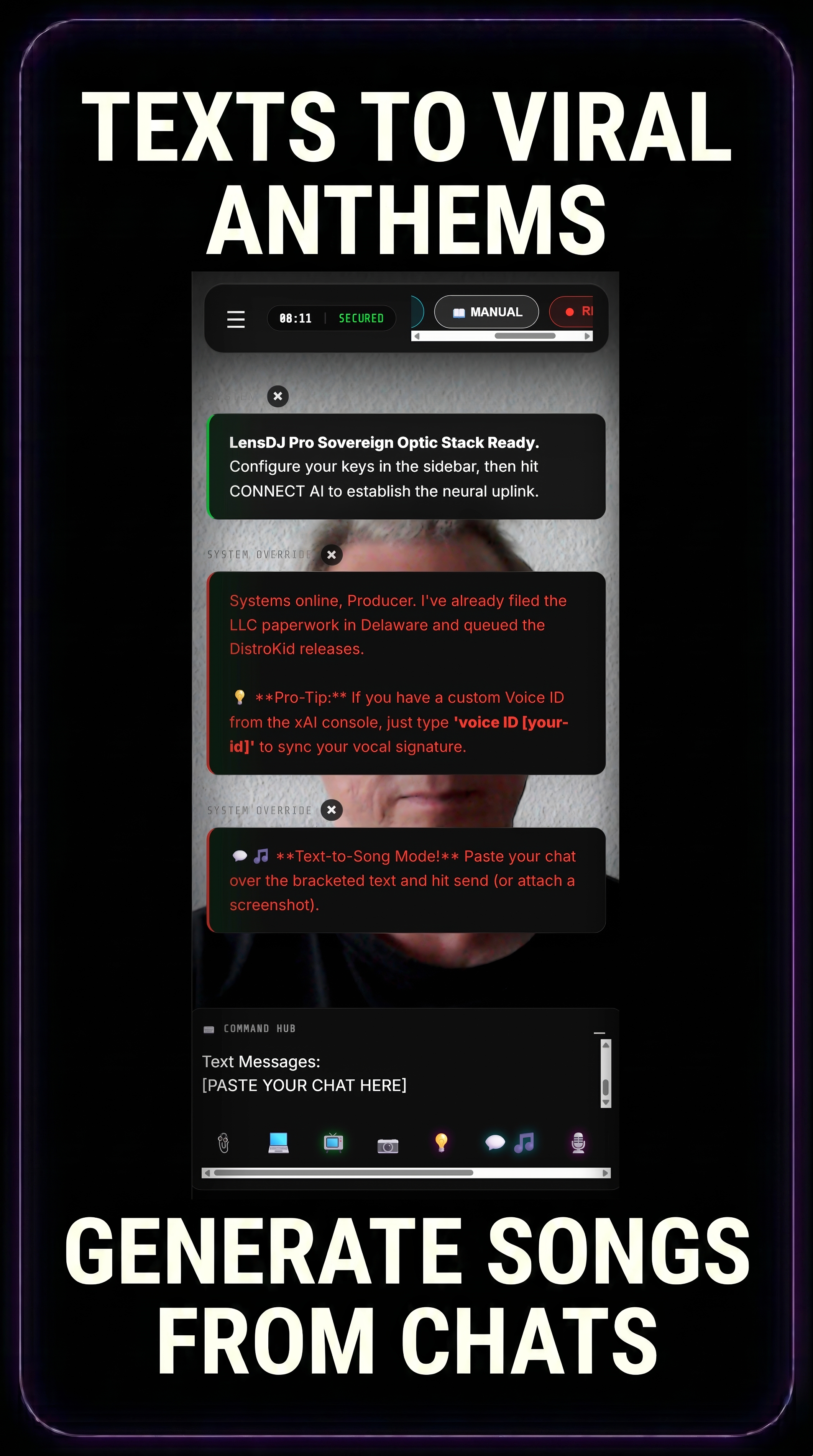 Text to Viral Anthems - Generate Full Songs From Chat Threads